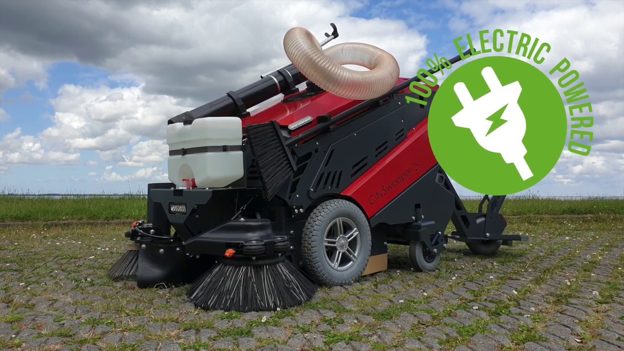 Meclean CitySweeper - 100% electric powered - one machine to keep public areas clean and attractive