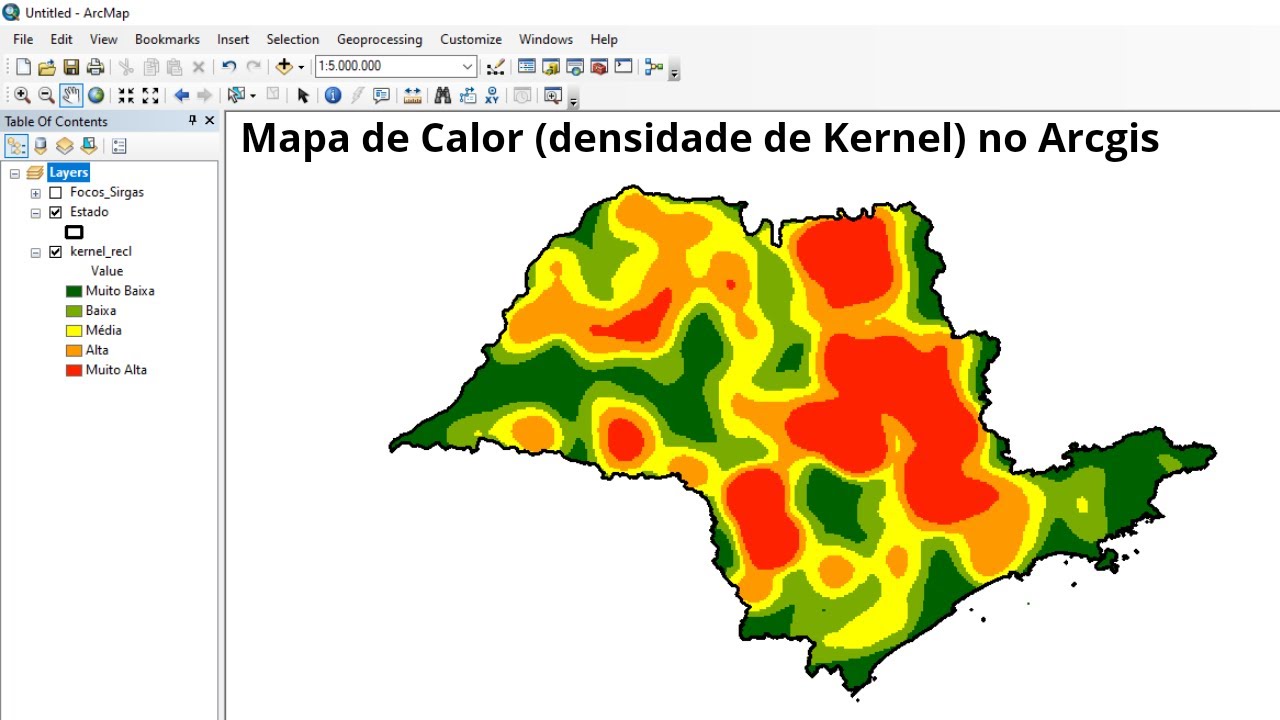 Mapa de Calor no Arcgis (Densidade de Kernel)