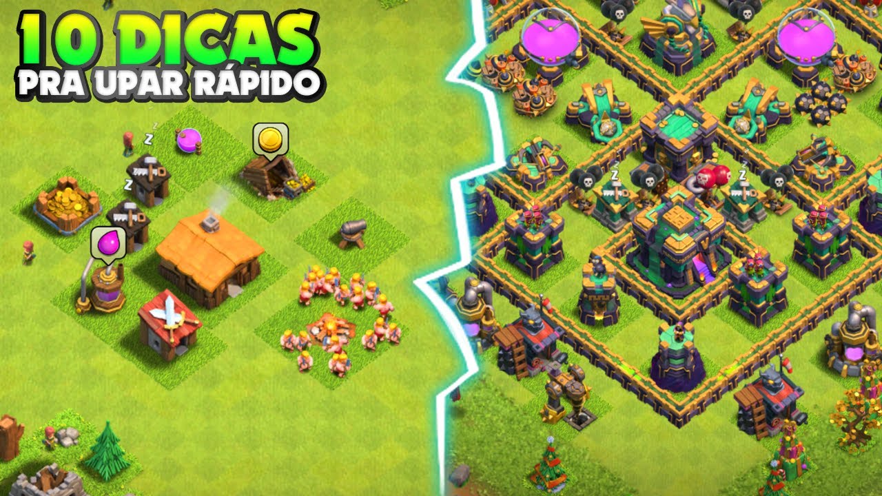 10 MELHORES DICAS DE COMO UPAR UMA VILA MUITO RÁPIDO NO CLASH OF CLANS!!