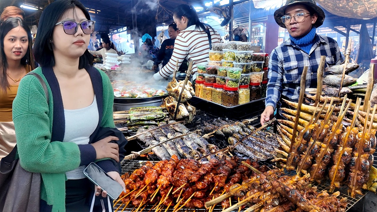 BEST CAMBODIAN Street Food 2026 - Walking Tour in Countryside Food Market, Kandal Province
