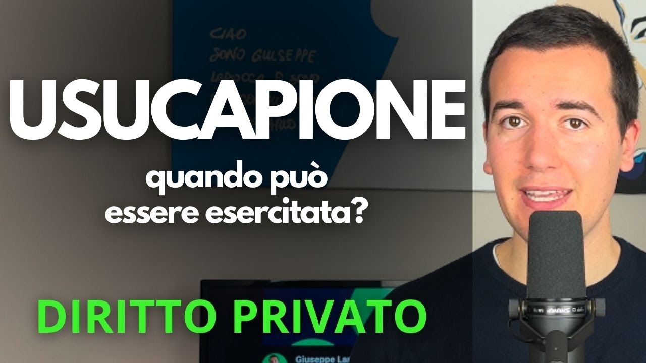 🤔 USUCAPIONE - Quando può essere esercitata? DIRITTO PRIVATO IN 3 MINUTI