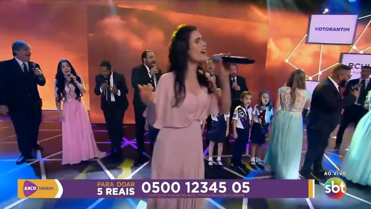 Apresentador Ratinho se emociona no Teleton | Aleluia | Participação Melissa Barcelos