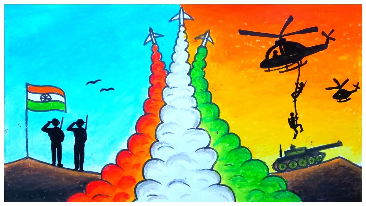 kargil vijay diwas drawing||independence day drawing ||Indian army drawing