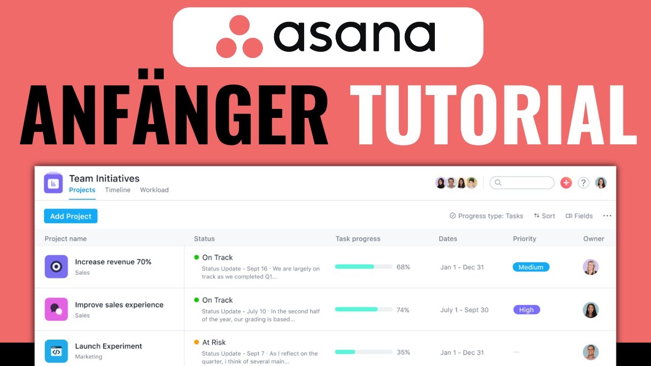 Asana Anf&auml;nger Tutorial - Full Guide 2025 (DEUTSCH)