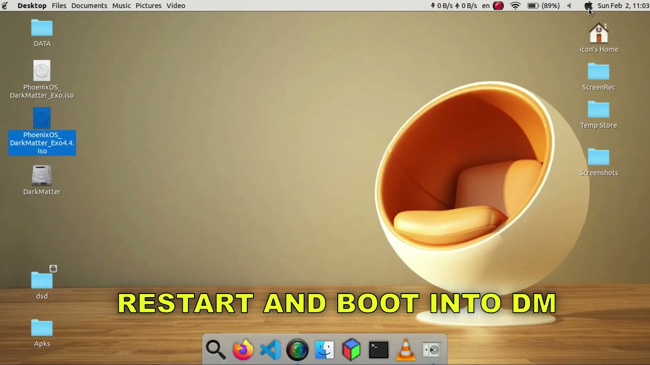 Installing Phoenix OS DarkMatter From Linux
