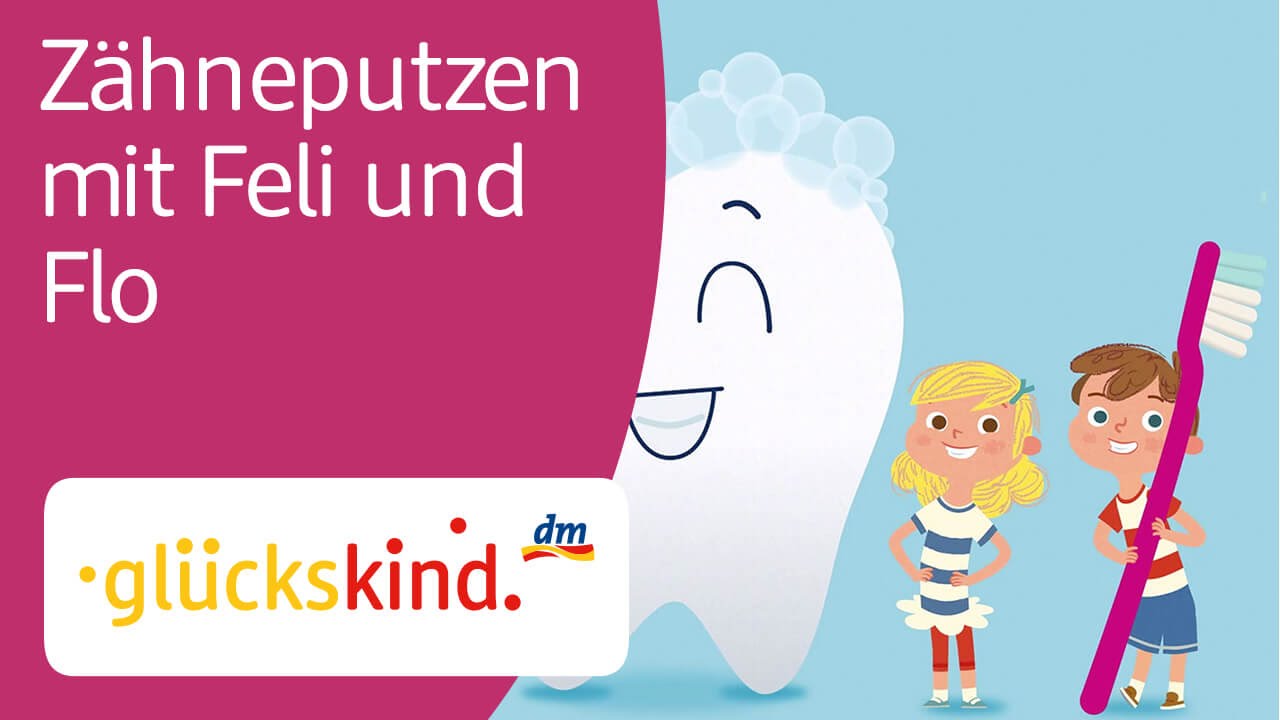 Z&auml;hneputzen mit Feli und Flo  - gl&uuml;ckskind von dm
