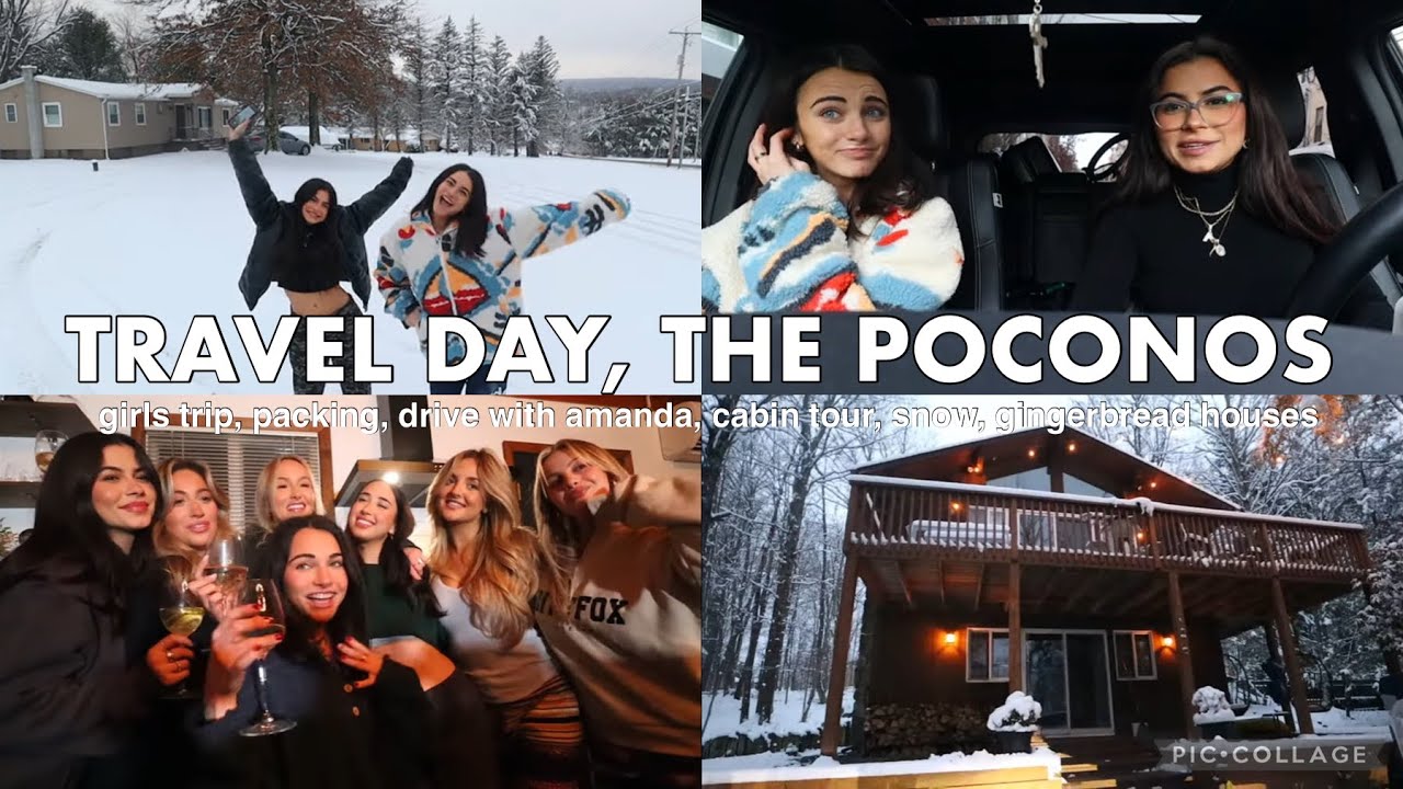VLOGMAS 18 | travel day to the poconos, packing, post night shift, drive with amanda, CABIN TOUR🪵
