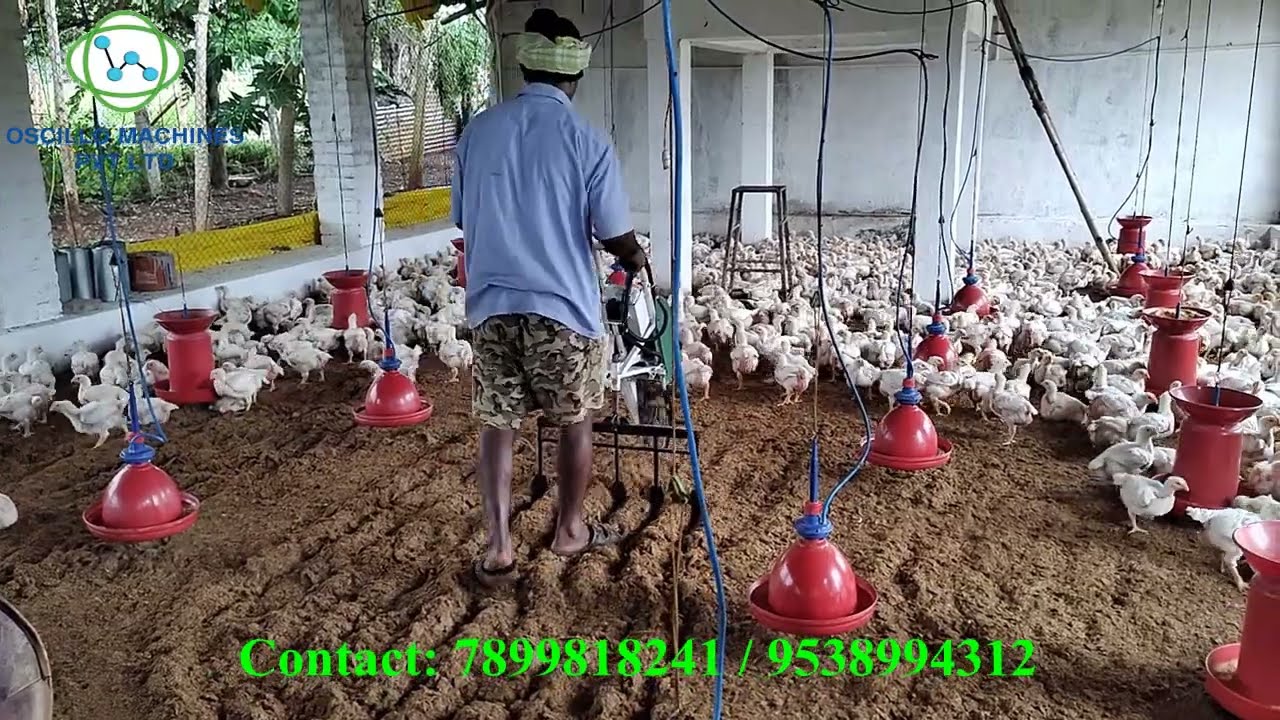 Battery Operated Poultry Raking Machine- Oscillo Machines Pvt Ltd