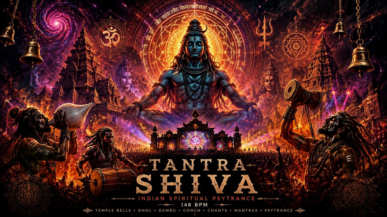 🔱 Tantra Shiva  Indian Spiritual Psy Trance 148 BPM 🕉️ Goa Trance Tribal Energy