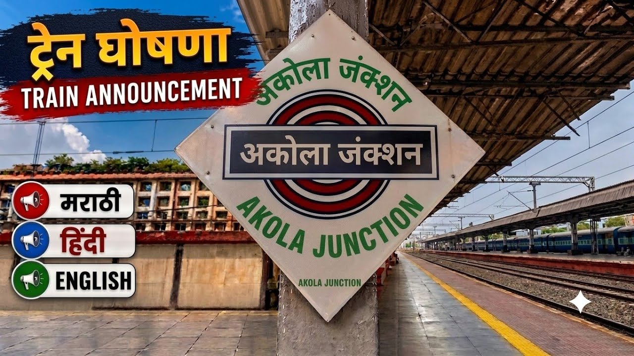 Train Announcement at Akola Junction Railway Station 