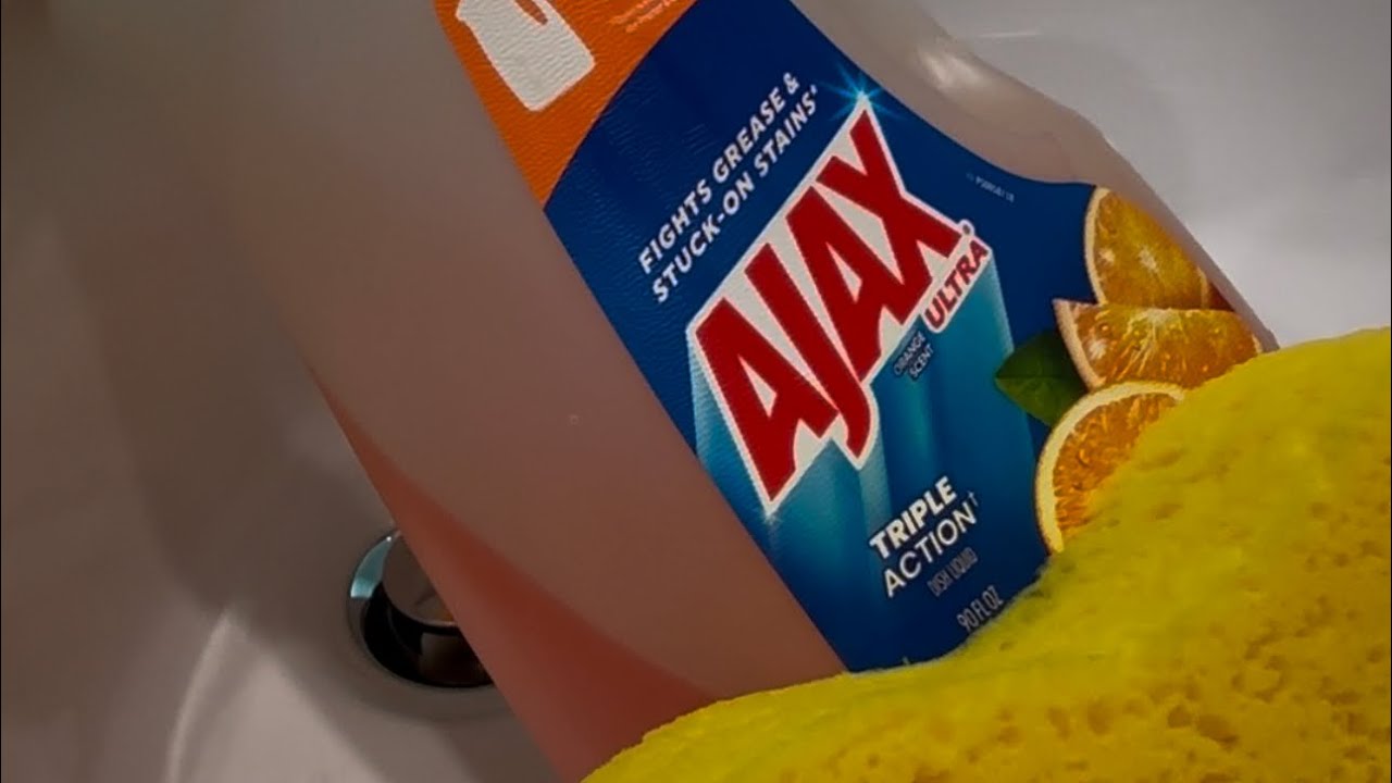 Ajax Sponge Squeeze 🧡🫧🧽 Complete Rinse #spongeasmr #spongesqueeze #spongeasmrcommunity #soapysponge