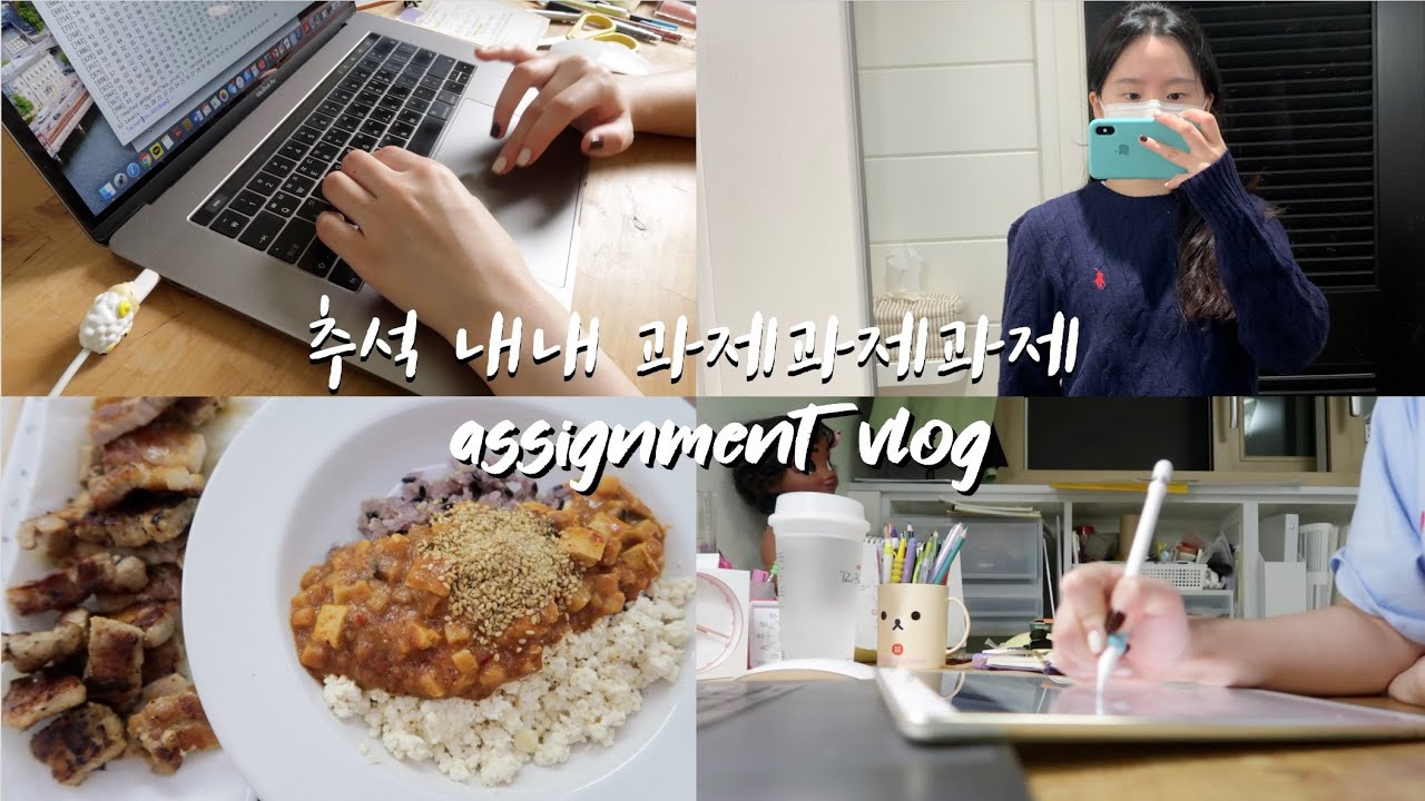 대학생브이로그 | HelloWorld에서 발을 뺐어야 했다👩🏻‍💻 | 추석내내 과제만 하는 브이로그(R 코딩과제, 밀린 강의듣기)