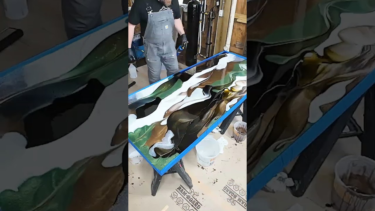 Exotic Marble Epoxy Table Top w/ @the_crafty_studio_official