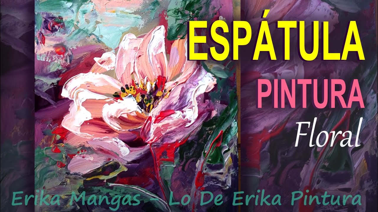PINTURA FLORAL CON ESPÁTULA Y ACRILICO / PROCESO EN VIVO!! EN TIEMPO REAL