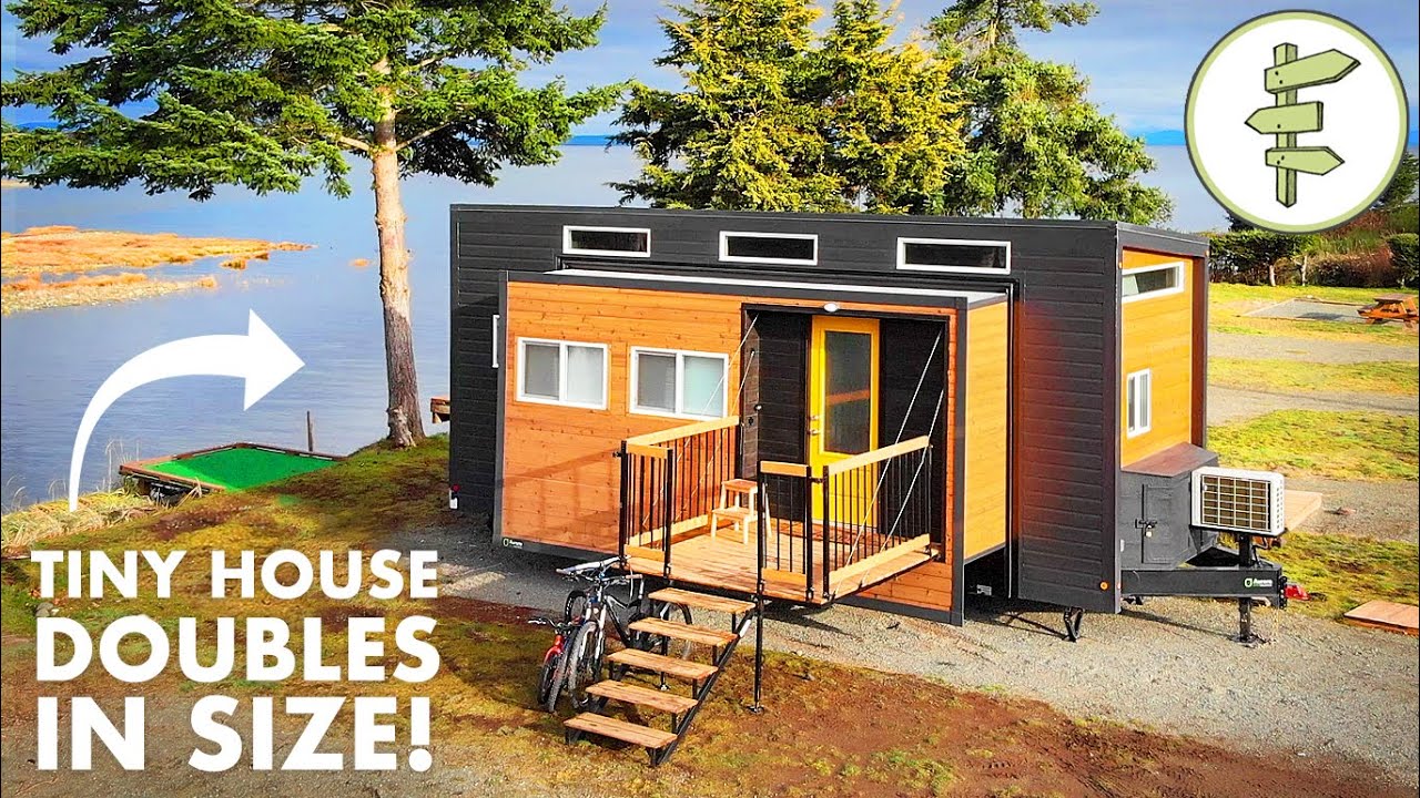 EXPANDING TINY HOUSE with Transforming Furniture & Modern Design