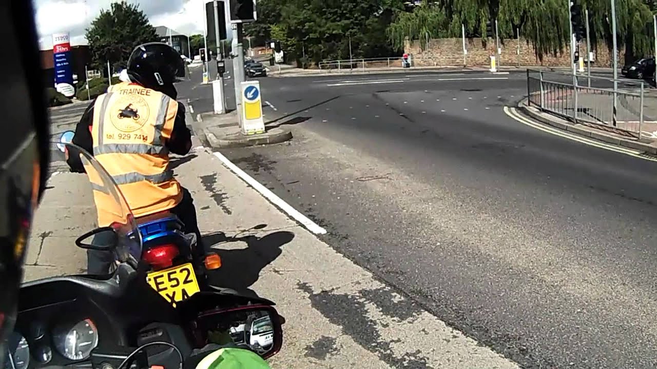 Motorcycle test training lesson. Riding tips