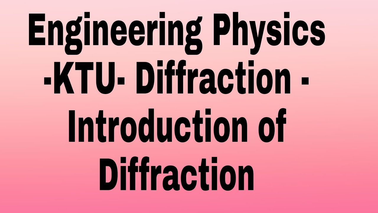 Introduction to Diffraction- ktu- Engineering physics-second module 