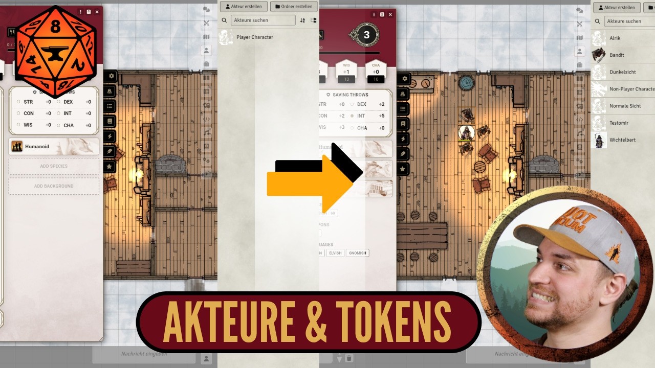 Deine Welt bevölkern - Foundry VTT Tutorial 3: Akteure, Tokens & Berechtigungen