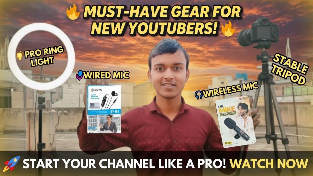 Youtube के लिए Best Equipments || Tripod, Mic, Ringlight