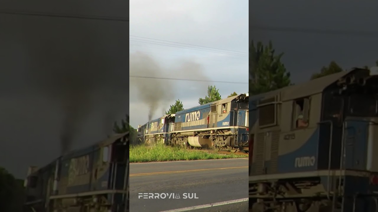 Locomotivas G22U em acelera&ccedil;&atilde;o m&aacute;xima #shorts #g22 #rumo #trem #train