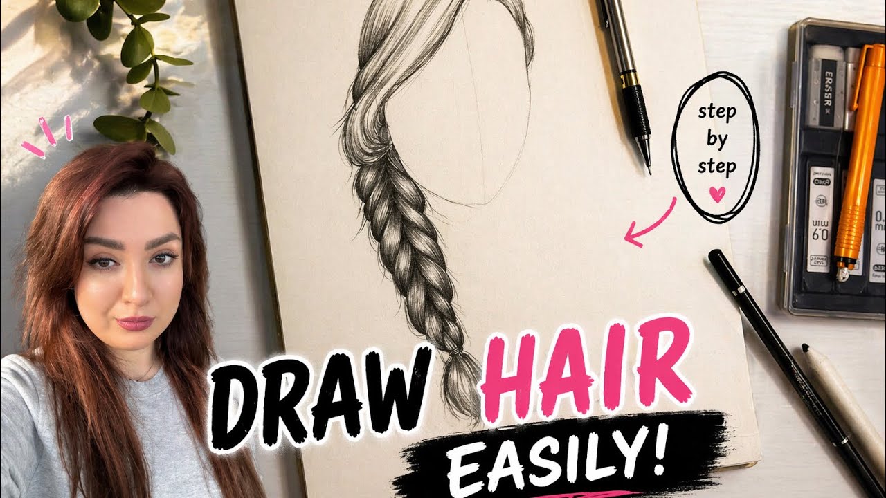 Basic Braid Hair Drawing| Easy Tutorial