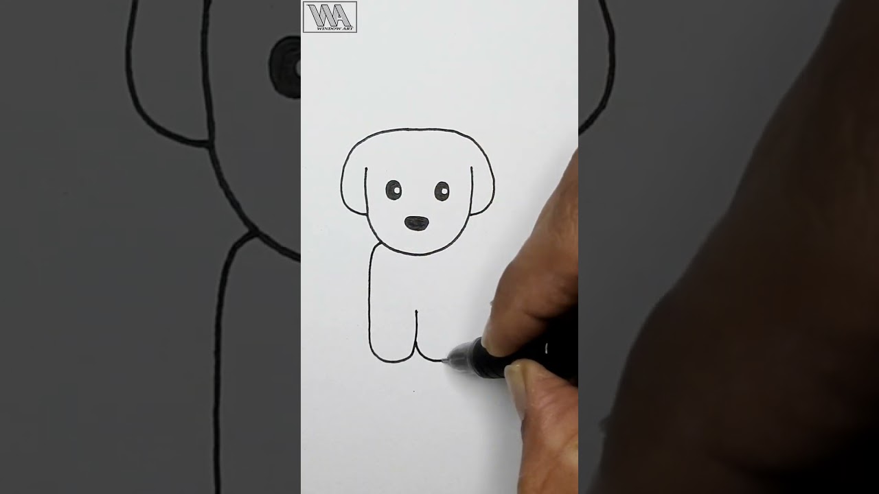 How To Draw a Cute Puppy 🐶 || Very Easy Puppy Drawing Tutorial || #drawing #video #tutorial #shorts