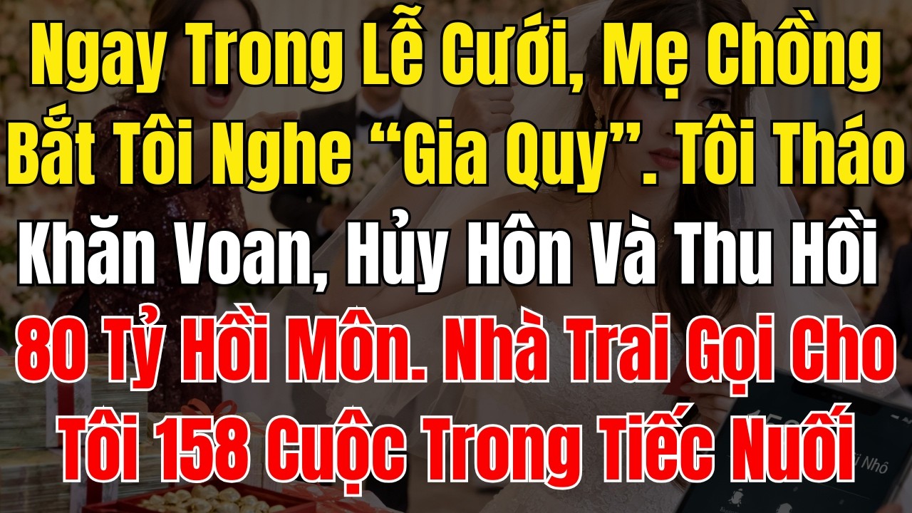 Ngay Trong Lễ Cưới, Mẹ Chồng Bắt Tôi Nghe “Gia Quy”  Tôi Tháo Khăn Voan, Hủy Hôn Và Thu Hồi 80 Tỷ Hồ