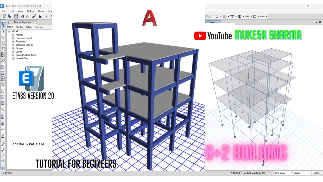 how to model simple G+2 residential building in etabs | etabs tutorial for begineers