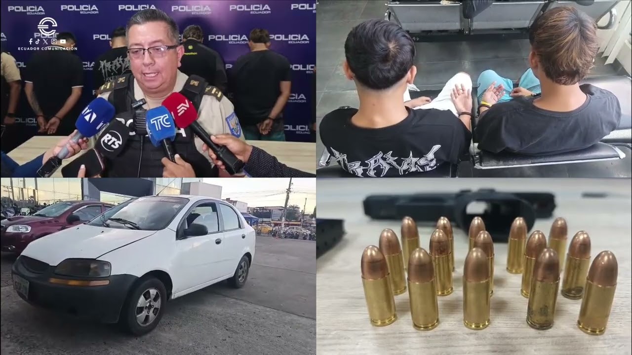 CHOROS CAPTURADOS EN ROJA LUEGO DEL ROBO DE UN VEHÍCULO EN EL NORTE DE GUAYAQUIL