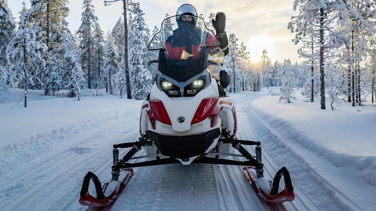 Electric Snowmobile Safari in Porovaara Reindeer Hill in Rovaniemi Lapland Finland