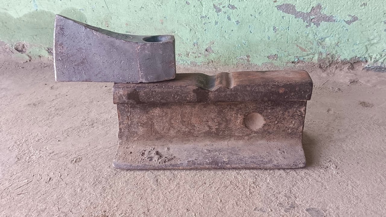 || create axe made from railway line with hammer mashine ||