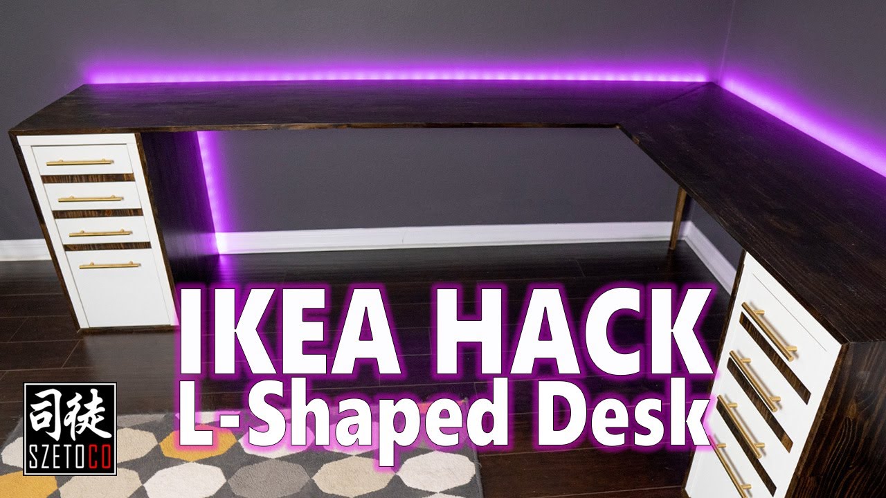 Custom L-Shaped Desk | IKEA Hack - MICKE Drawer | Easy Project #3