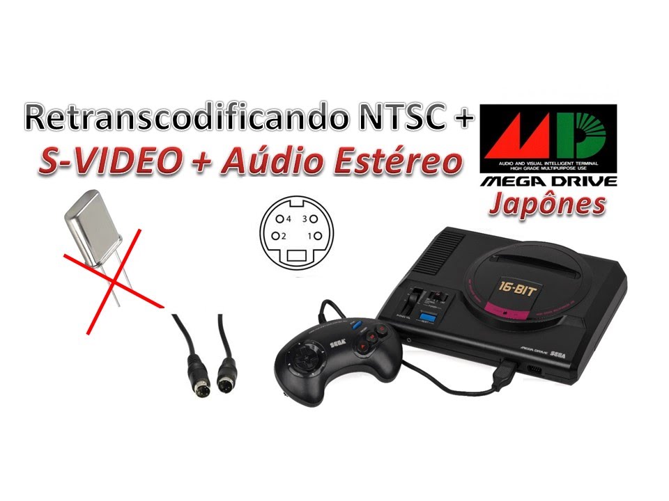 # 28 - RETRANSCODIFICAÇÃO MEGA DRIVE + S-VIDEO + SOM ESTÉREO
