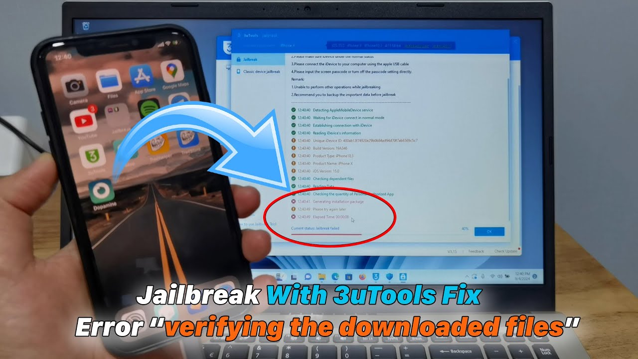 Jailbreak With 3uTools Fix Error &ldquo;verifying the downloaded files&rdquo;