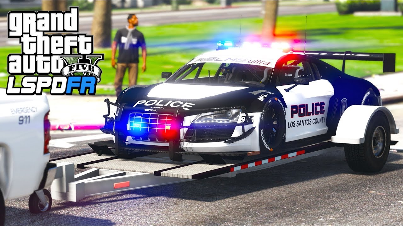 Погоня за преступниками на полицейском суперкаре Audi R8 в GTA 5!!
