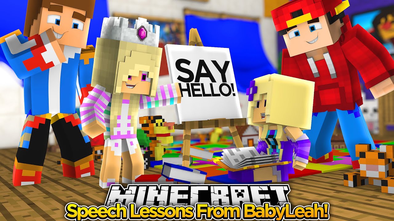 Minecraft Adventure - BABY LEAH TEACHES BABY ANGEL TO TALK!!!!