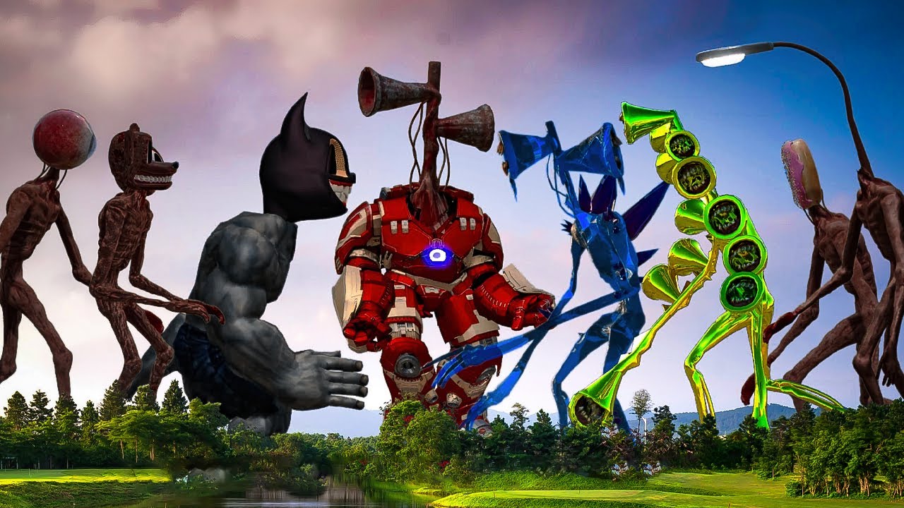 TEAM SIREN HEAD VS TEAM LIGHT HEAD VS THE HULKBUSTER VS TEAM CARTOON CAT VS TEAM SIREN EYEBALL HEAD