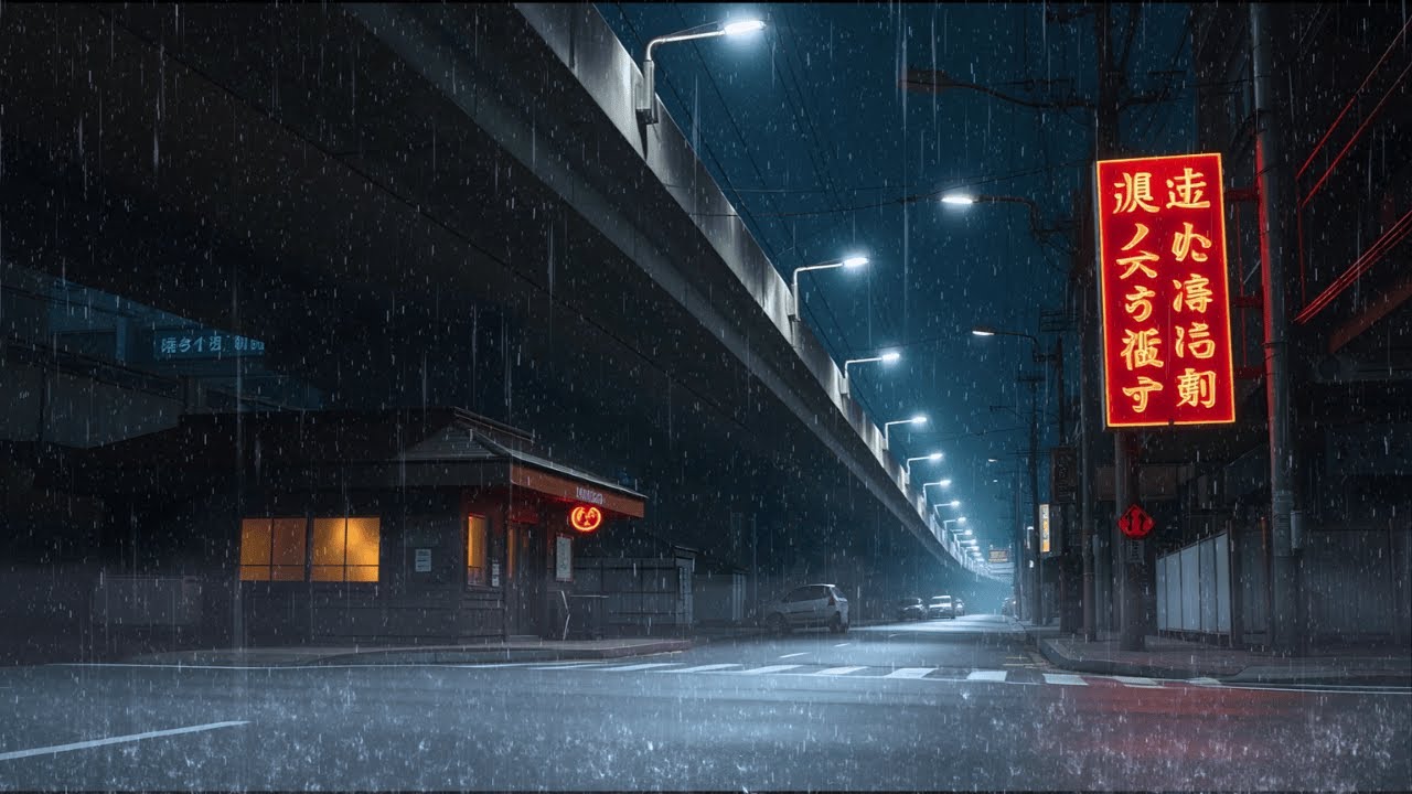 A Slow Rainy Night in 90s Tokyo ☔ Streetlights, Quiet Cafés & Nostalgic Lofi