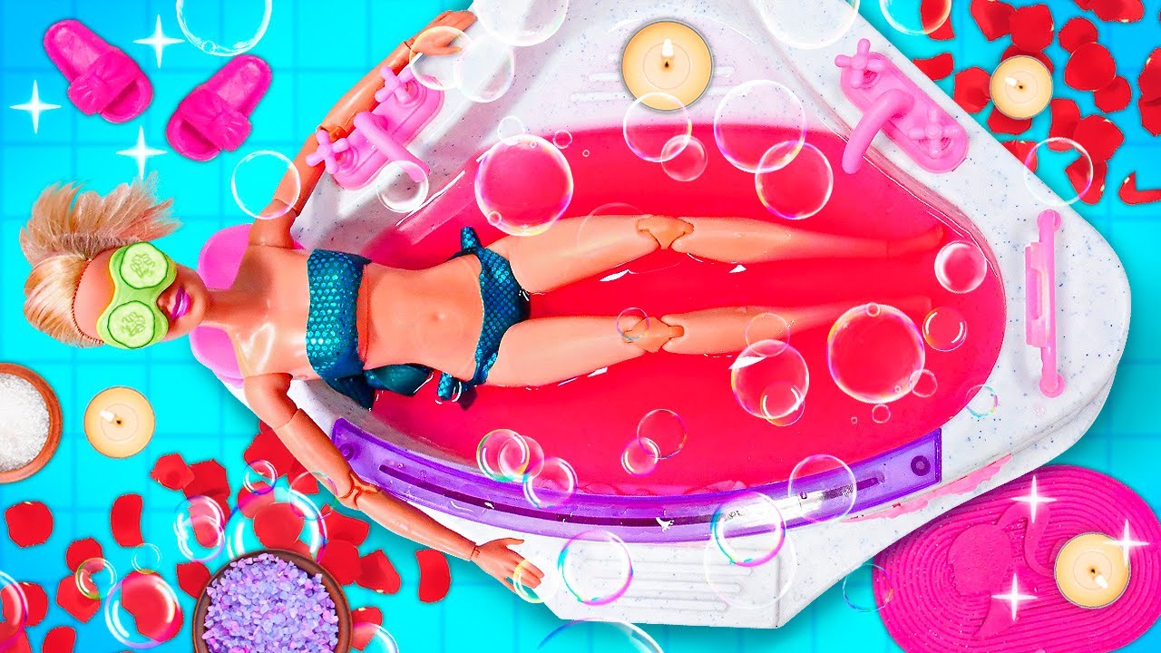 Barbie im Nicoles SPA Salon  – Entspannendes Bad und Massage. Puppen Video für Kinder auf Deutsch
