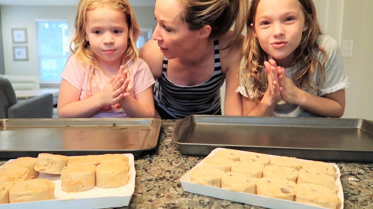 Making Cookie Ice Cream Sandwiches
