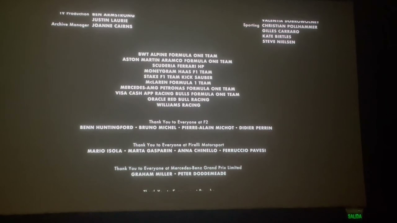 Digital Cinema Endings F1 The Movie [2025]