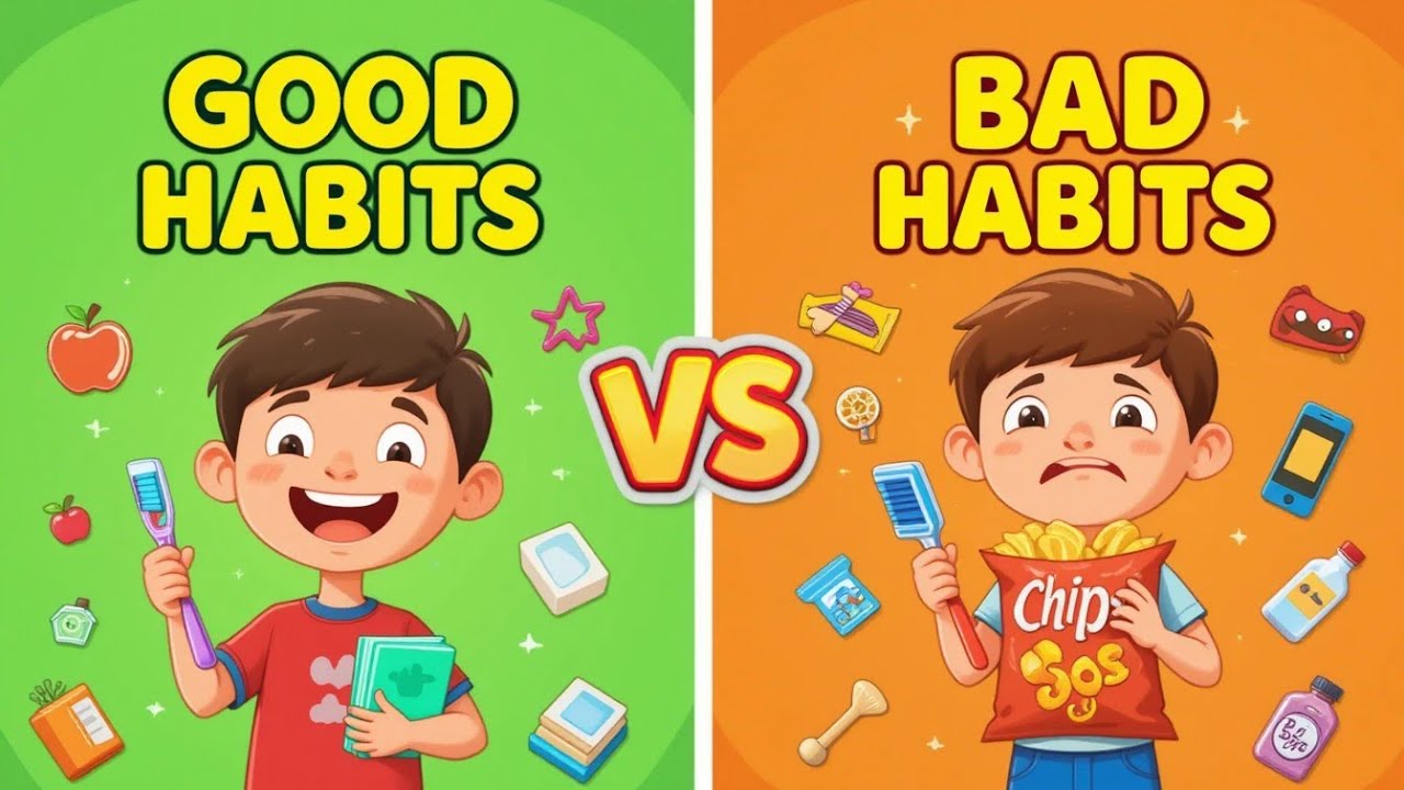 Good Habits vs Bad Habits for Kids | Learn with Fun #goodhabitsforkids #learnwithfun #kidseducation 