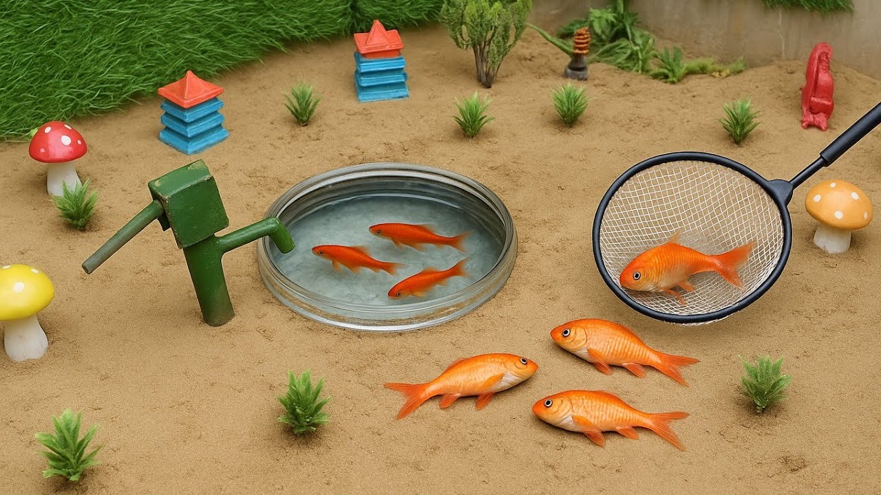 Catch fish using mini fishing mini diesel engine water pump well #fishingvideo 