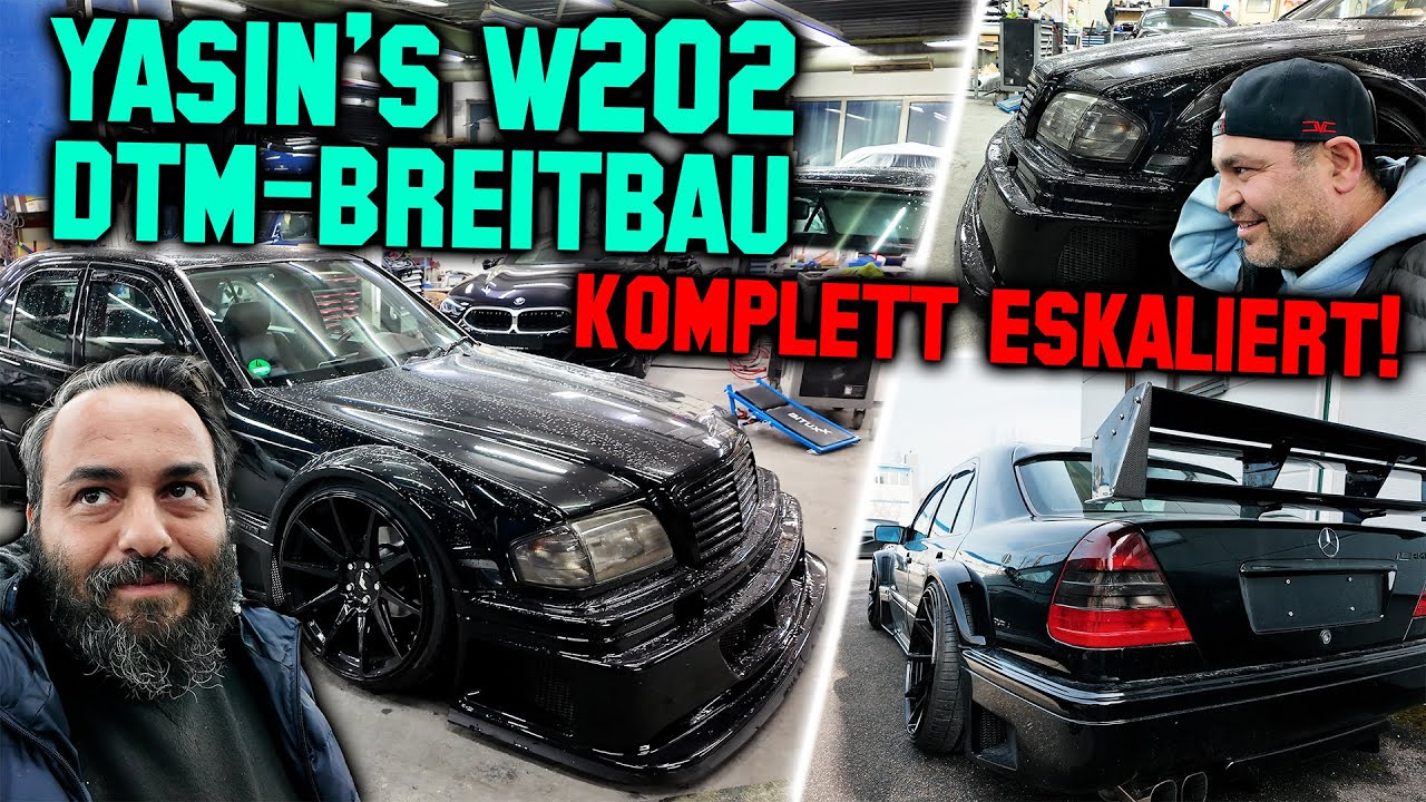 Yasin eskaliert komplett - Mercedes W202 DTM-Breitbau auf Luft und 20" Felgen!