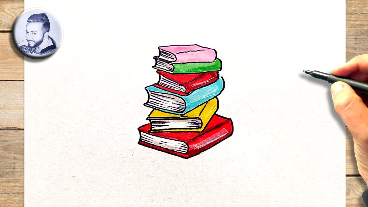Comment dessiner des livres empilés