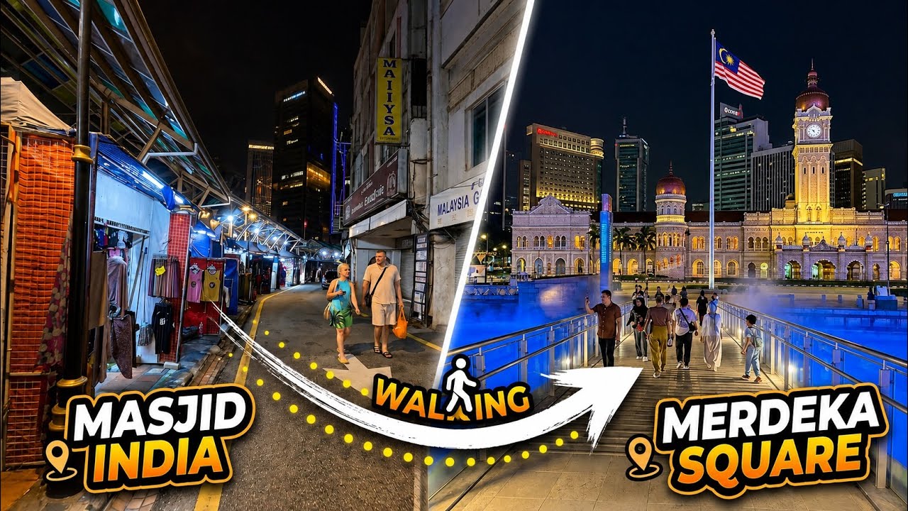Saturday Night- Walked From MASJID INDIA To MERDEKA SQUARE | Kuala Lumpur Malaysia 🇲🇾 