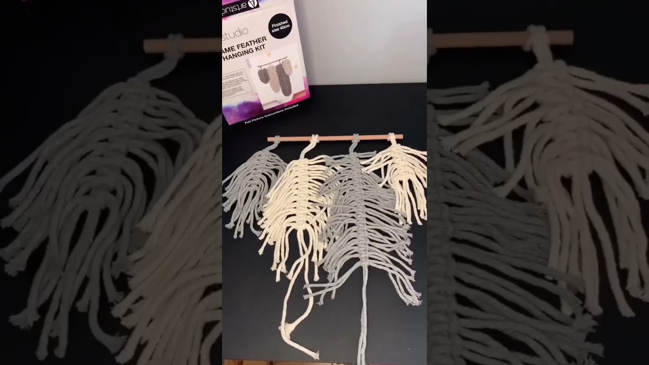 How to make a Macram&eacute; Feather hanging wall kit with @caroline_crafts_at_home 😍