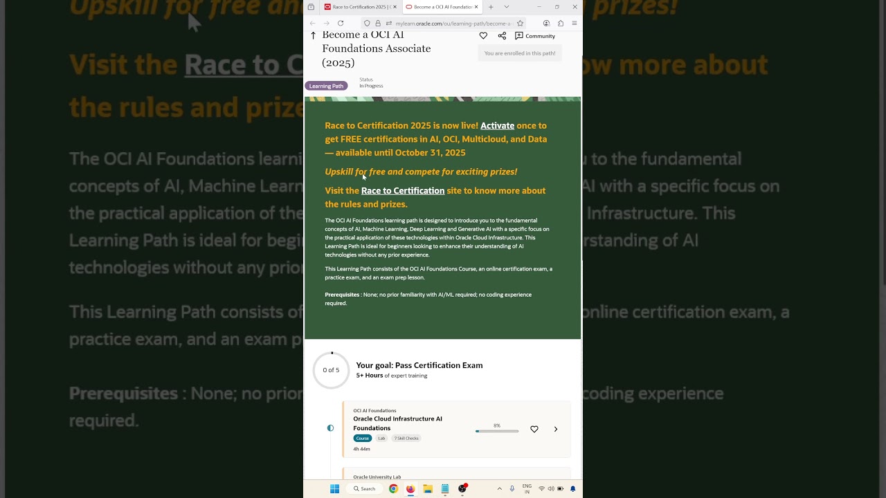 Free Oracle Certification : Race to Certification 2025 &ndash; Get Oracle Certified for Free #oracle #dba