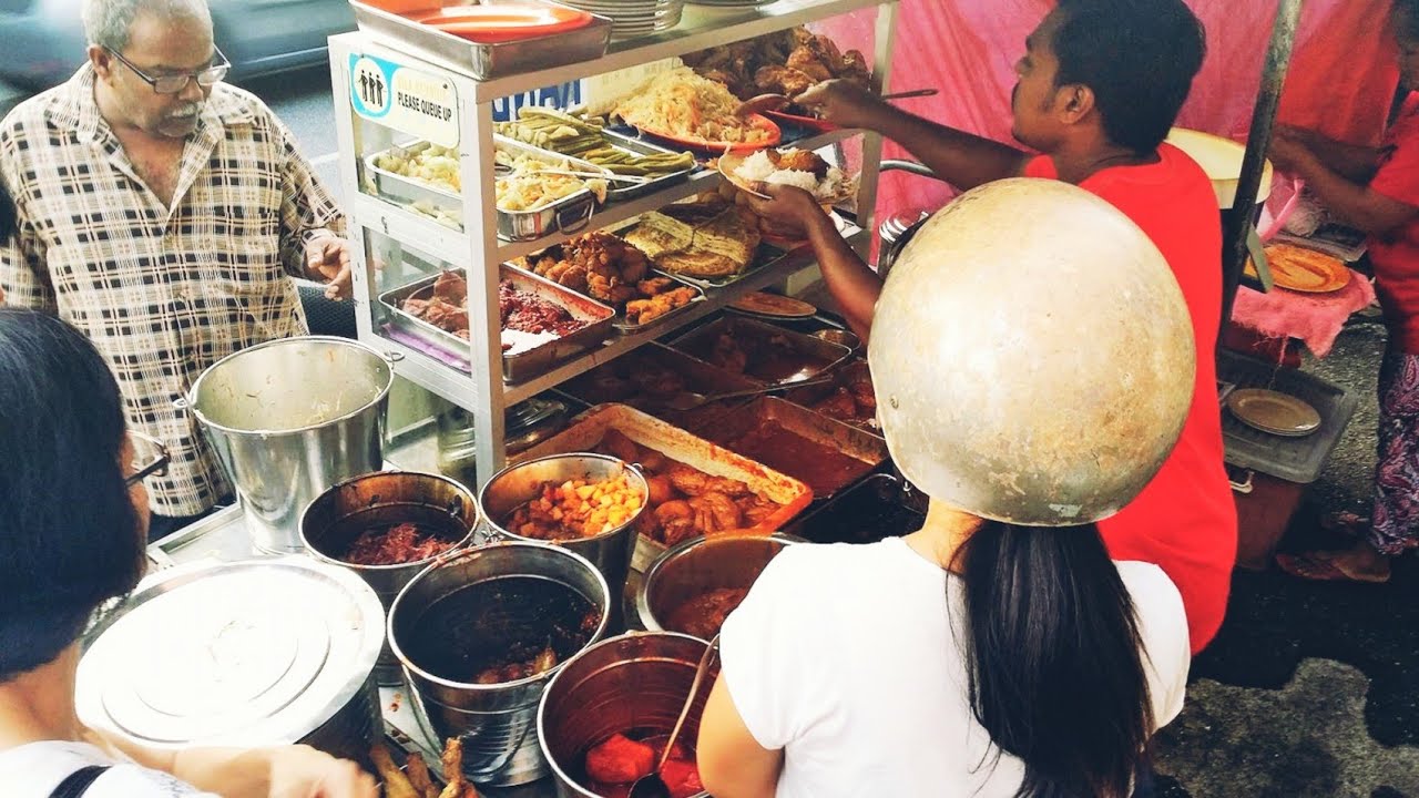Street Food Malaysia Penang Famous Roy A1 Nasi Kandar 罗伊扁担咖喱饭