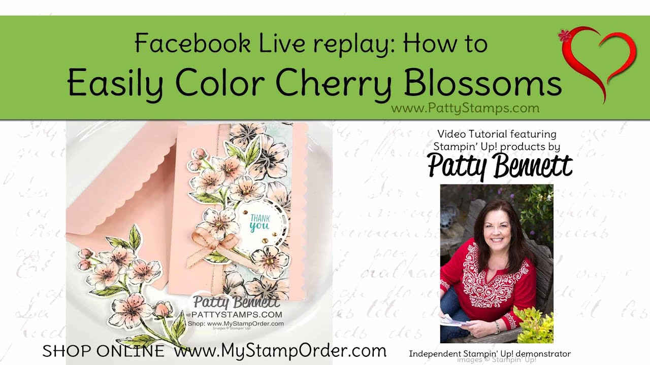 Easy way to color Stampin Up Cherry Blossoms with sponge daubers
